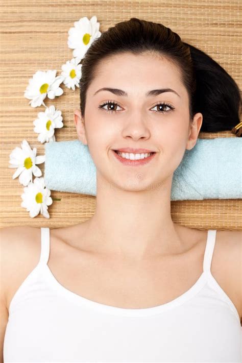 Woman Lying On A Massage Table Stock Image Image Of Body Happy