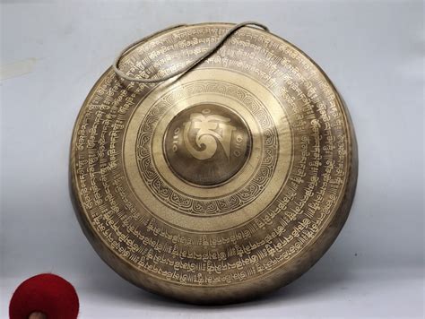 17 Inch Mantra Hand Carved Tibetan Gong Bell Hand Hammered Etsy