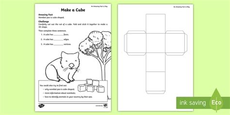 Make A Cube Worksheet Worksheet Teacher Made Twinkl