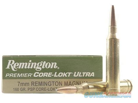 Remington 7mm Rem Sa Ultra Mag 160gr Core Lokt For Sale