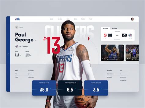 Nba Player Profile By Karol Kos For Widelab On Dribbble