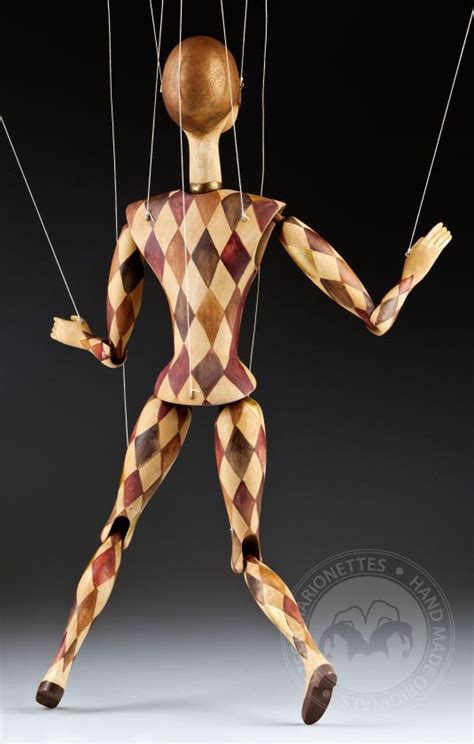 Harlequin Wooden Marionette Marionettescz