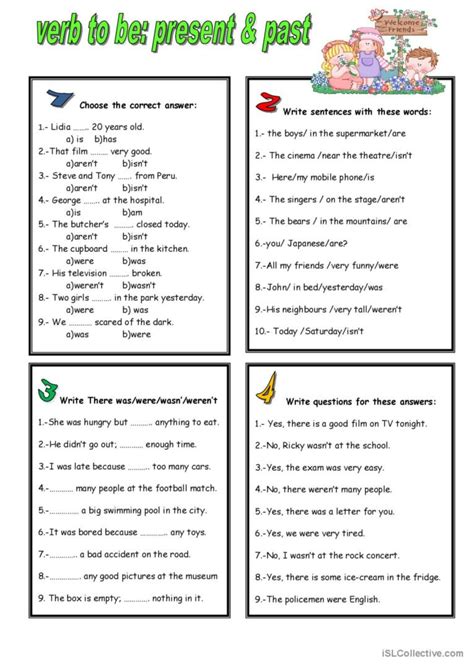 Verb To Be Present And Past English Esl Worksheets Pdf And Doc