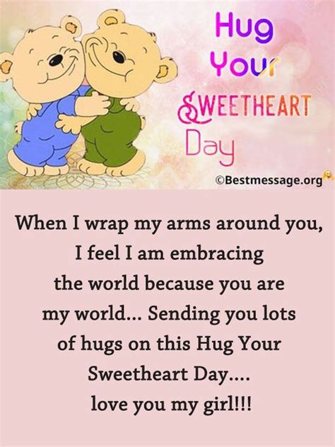 Hug Your Sweetheart Day 23 August 2018 Cute Hug Messages Wishes Romantic Love Text Message