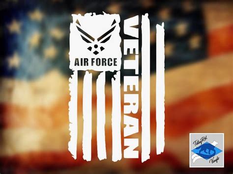 Veteran American Flag Air Force Vinyl Decal With Custom Text Etsy