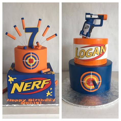 Here's a nerf gun cake i made last week, 3 layers of vanilla sponge with jam and vanilla buttercream decorated with edible images, nerf gun themed topper and nerf gun darts.nerf birthday cake rival nerf gun birthday cake janet bishop… continue reading →. Pin on Cake decorating