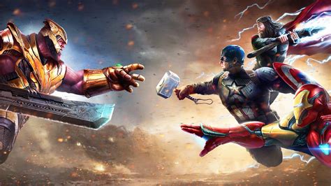 Thanos Vs Iron Man Thor Captain America Hd Superheroes