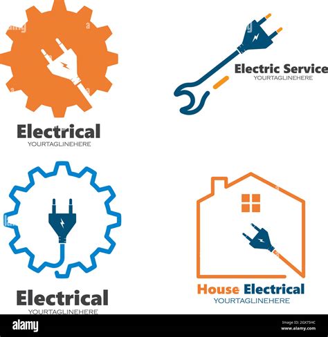 Electrical Service And Installation Logo Icon Vector Stock Vector Image