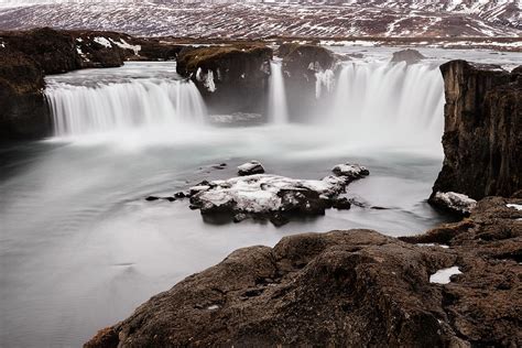 Godafoss Waterfall In Winter Iceland Photograph By Pradeep Raja Prints