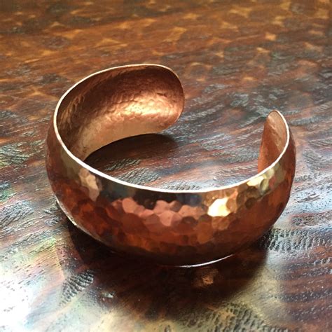 Handcrafted Hammered Copper Adjustable Cuff Bracelet