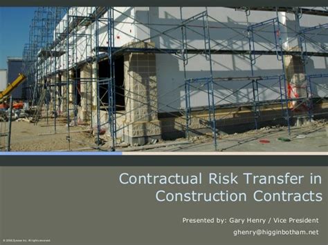 Contractual Risk Transfer In Construction Contracts