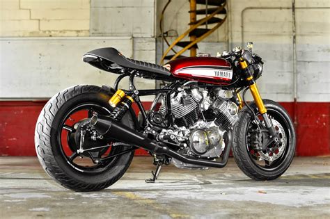 It has 5 speed transmission, 55 hp @7000 rpm max horsepower and 64,7 nm @ 5750 rpm max torque. Racing Cafè: Yamaha XV 750 Virago by Hageman Motorcycles