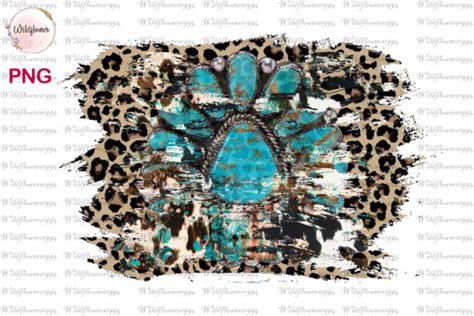 Leopard Cowhide Turquoise Background Png Graphic By Wildflowers1994 · Creative Fabrica
