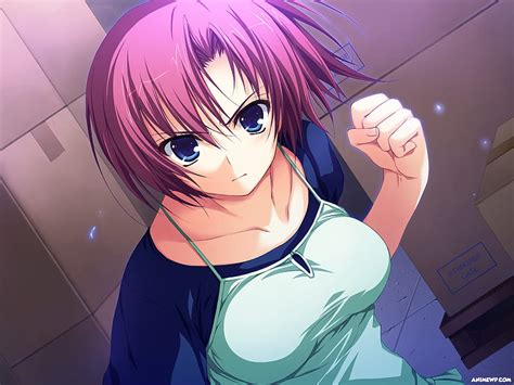 Damn You Female Tomose Shunsaku Fist Short Hair Girl Anime Long Sleeve T Shirt Hd