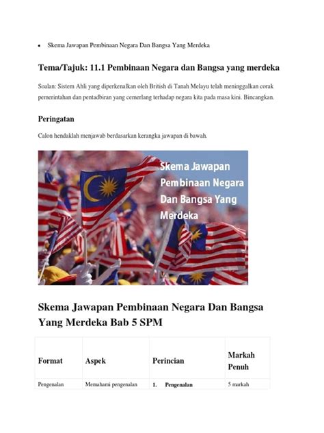 Pembinaan negara dan bangsa malaysia. Skema Jawapan Pembinaan Negara Dan Bangsa Yang Merdeka ...