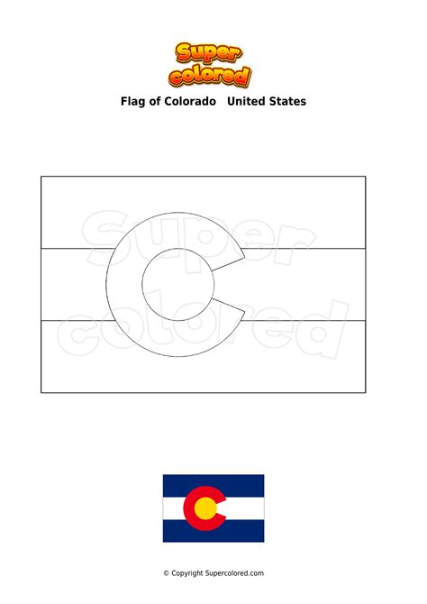 Coloring Page Flag Of Colorado United States