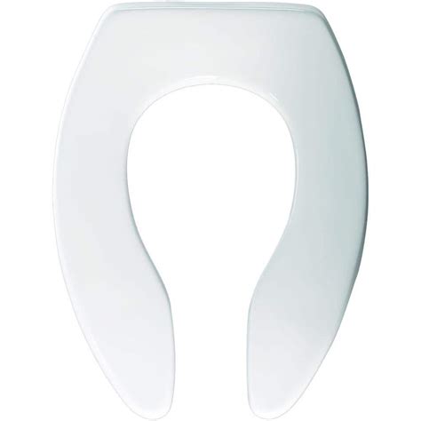 Big John Elongated Open Front Toilet Seat With Cover In White 2445263