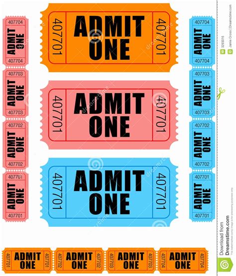 Admit One Ticket Printable