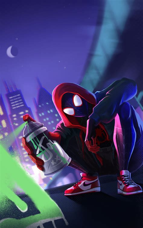 800x1280 Spiderman Miles Morales With Spray Paint Nexus 7samsung