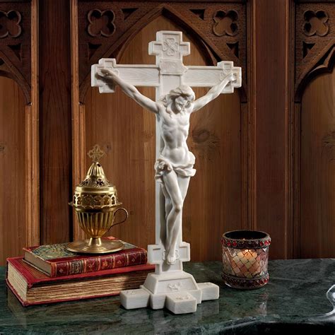 Crucifix Body Of Christ Bonded Marble Resin Statue Franklin Mint