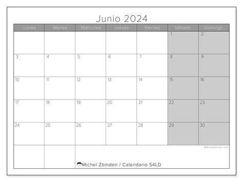 Calendario Junio De 2024 Para Imprimir “54ld” Michel Zbinden Pa