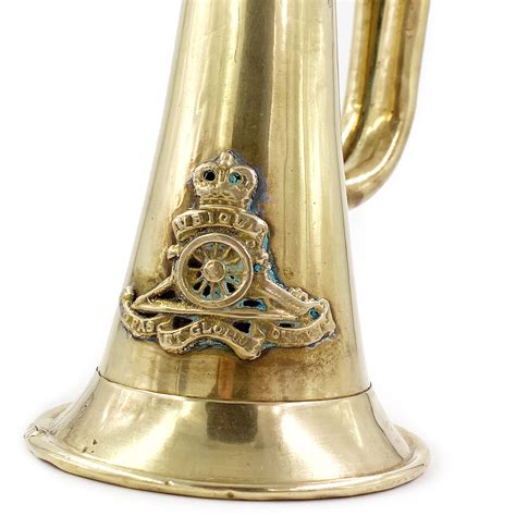 Sold Vintage Or Antique English Military Brass Bugle Ubique