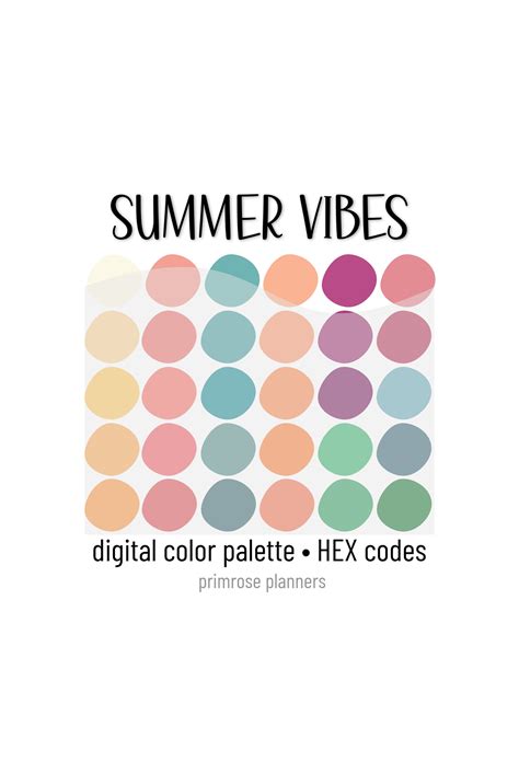 Summer Color Palette Hex Codes Ubicaciondepersonascdmxgobmx