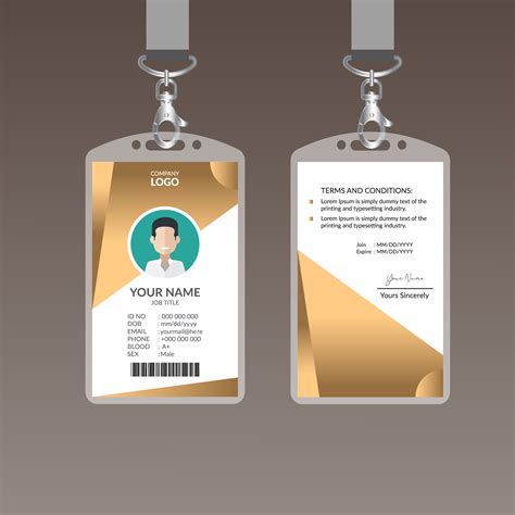 Golden Awesome Id Card Template 692795 Vector Art At Vecteezy