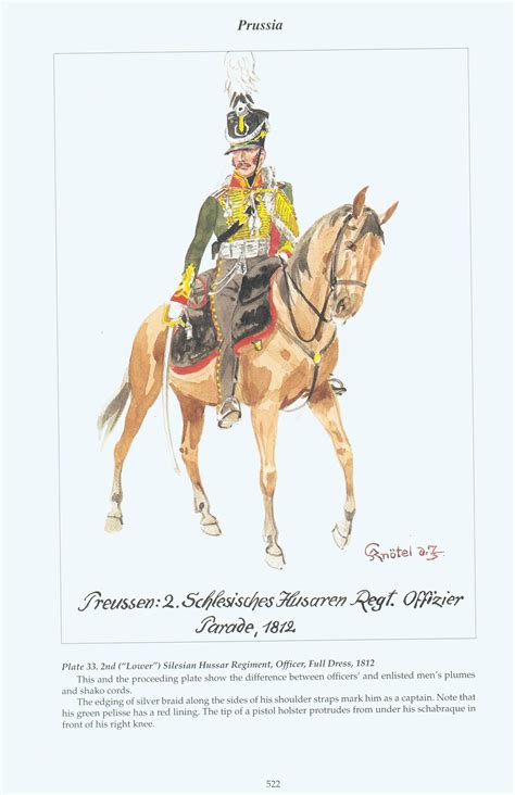 Prussia Plate 33 2nd Lower Silesian Hussar Regiment Officer Full Dress 1812 Prussia