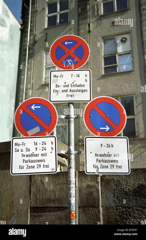 Traffic Signs In Berlin Germany Europe Stock Photo Alamy