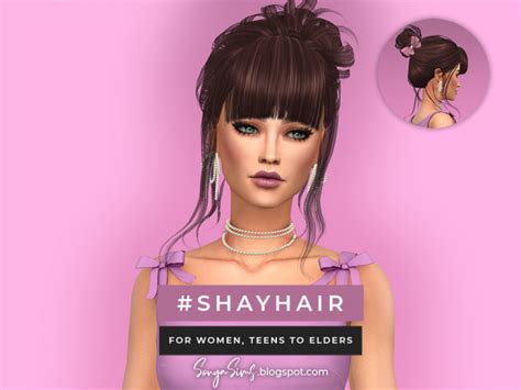 Прическа Shay Hair By Sonyasims Женские прически для Sims 4 Волосы