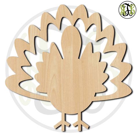 Turkey 2 170005 Thanksgiving Cutout Unfinished Wood Cutout Wood