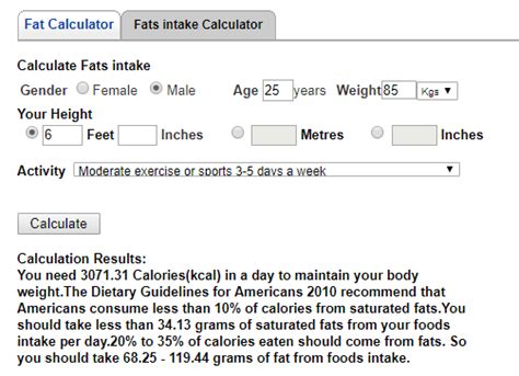 5 Best Free Fat Intake Calculator To Calculate Daily Fat Intake