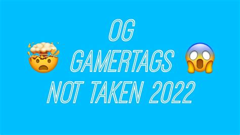 Og Gamertags Not Taken Xboxps4 December 2022 Youtube