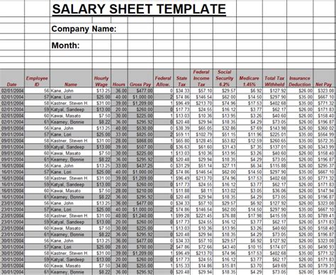 Download 17 Printable Salary Sheet Templates In Excel And Word Word