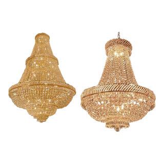 French Empire Empress Crystal Chandelier Piece Set Traditional
