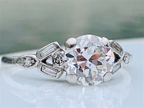 Art Deco Engagement Ring 1920s 1 0 Carat Old European Cut Diamond