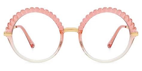 95791 Round Pink Eyeglasses Frames Leoptique