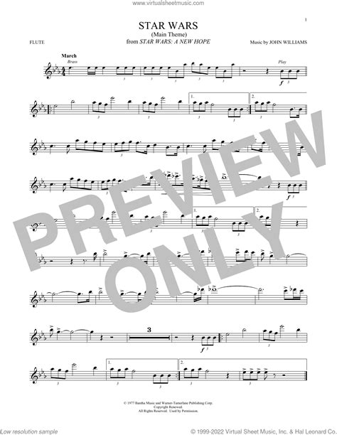 Star Wars Main Theme Sheet Music For Flute Solo Pdf