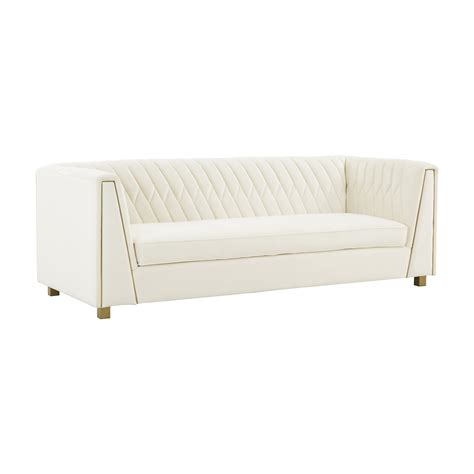 Wafa Cream Velvet Sofa By Inspire Me Home Decor Tov Furniture