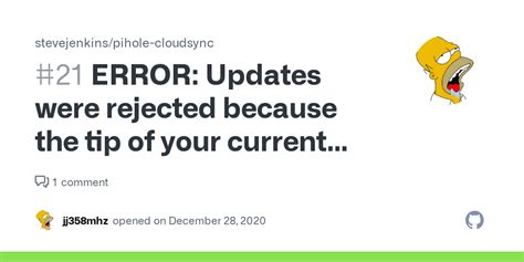 Error Updates Were Rejected Because The Tip Of Your Current Branch Is Behind Issue