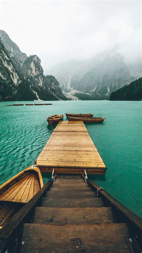 Pier Boats Nature Lake Iphone Wallpaper Iphone Wallpapers