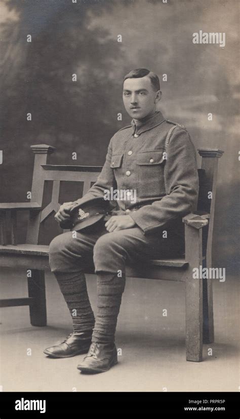Vintage Photograph Of A Ww1 British Army Soldier Stock Photo Alamy