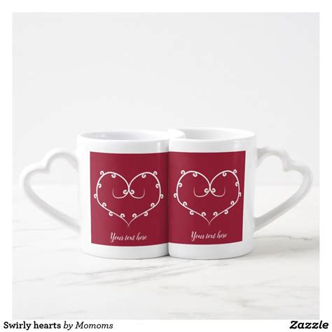 Swirly Hearts Coffee Mug Set Coffee Heart Coffee Mug Sets Mugs Set