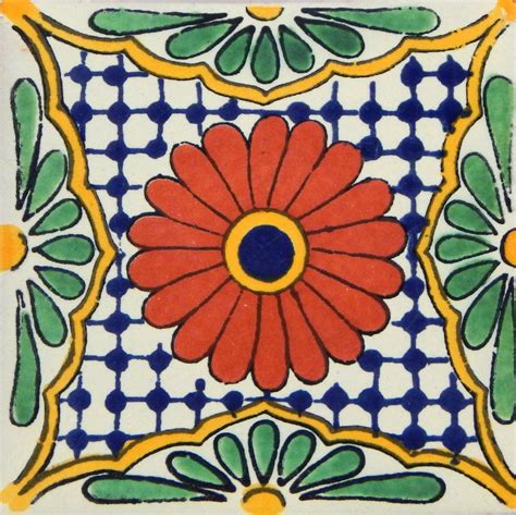 100 Mexican Talavera Tiles C185 Handmade Decorative Mexican Etsy