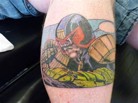 Comic Book Tattoos Judge Dredd Tattoo By Tony Hunt Inkwell Custom
