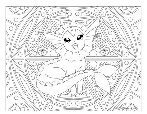 134 Vaporeon Pokemon Coloring Page ·