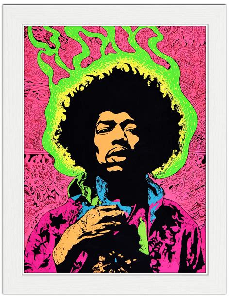 Jimi Hendrix Psychedelic Poster Art Print £7 99 Framed Print £22 99 T Shirt £12 99