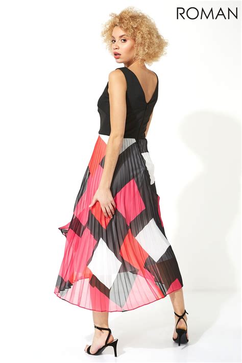 Buy Roman Fit And Flare Pleated Midi Dress From The Next Uk Online Shop