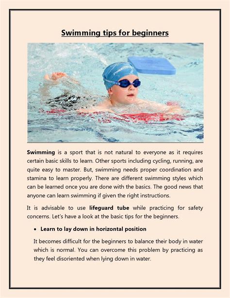 Swimming Tips For Beginners By Aquamentor Issuu
